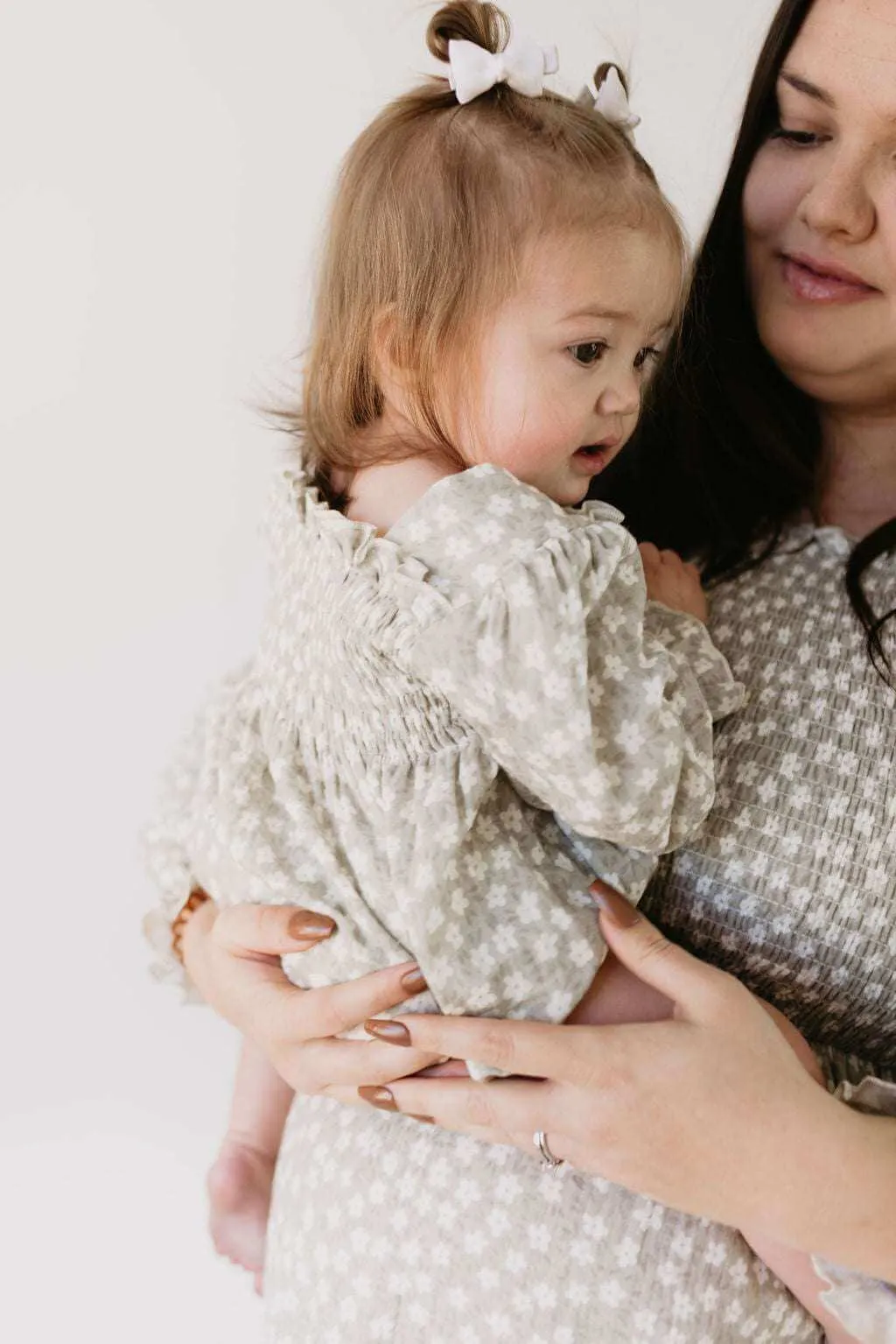 French Gray Floral Dress