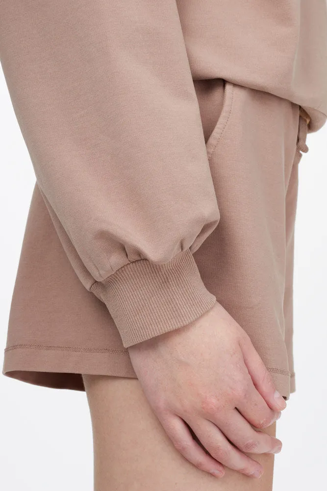 French Terry Ballon Sleeve Crew