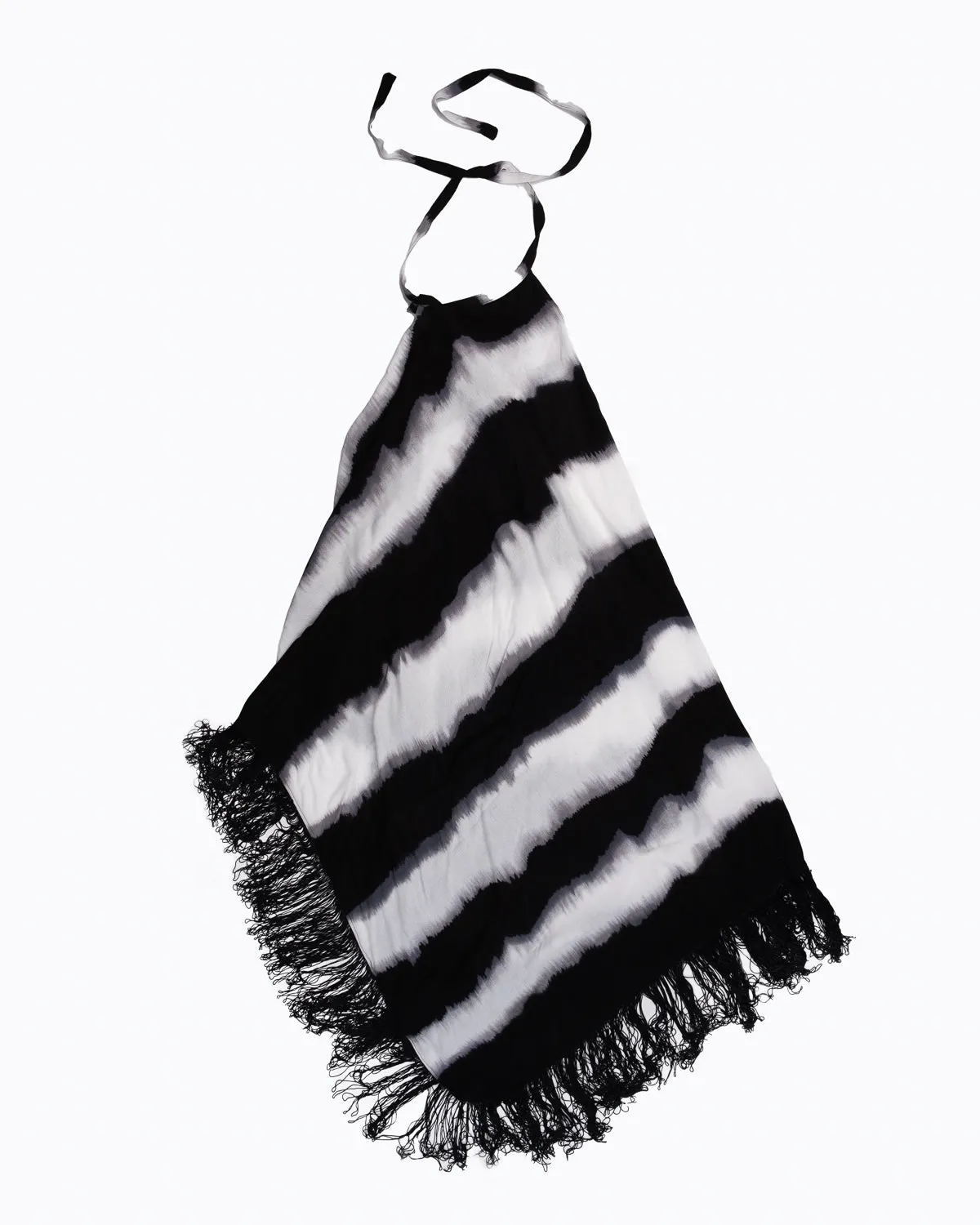 Fringed Trapeze Halter Dress.