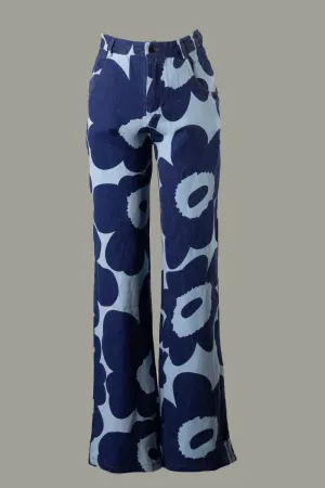 FS695-1 High waisted printed straight leg jeans 6PK UNIT PRICE: $26