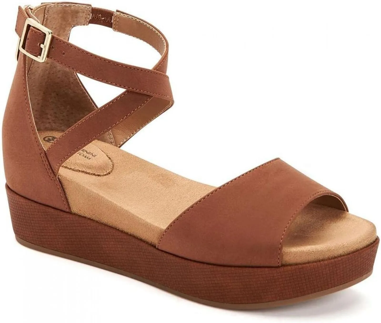 Giani Bernini Nubuck Wedge Sandals Amputee Replacement Left Shoe Only Cognac 6M