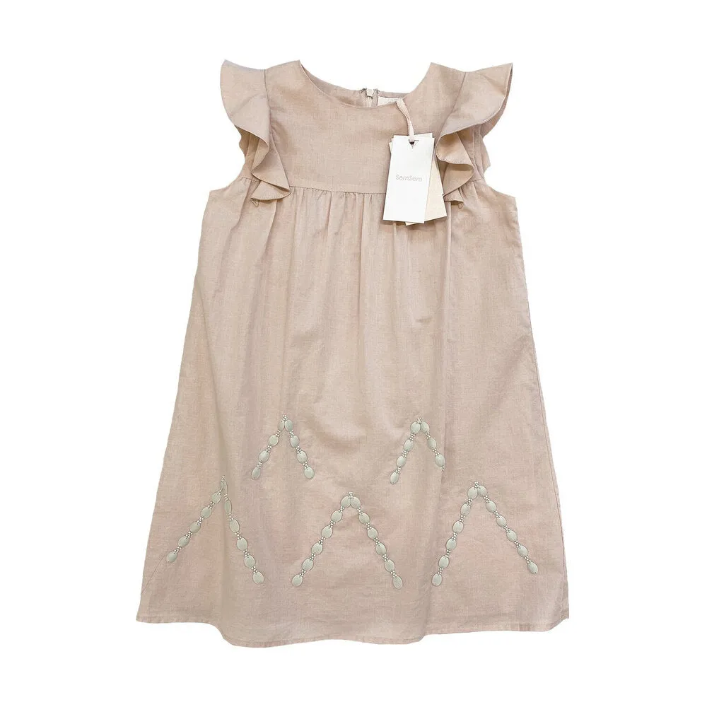 Girls Farah Embroidered Dress - Blush