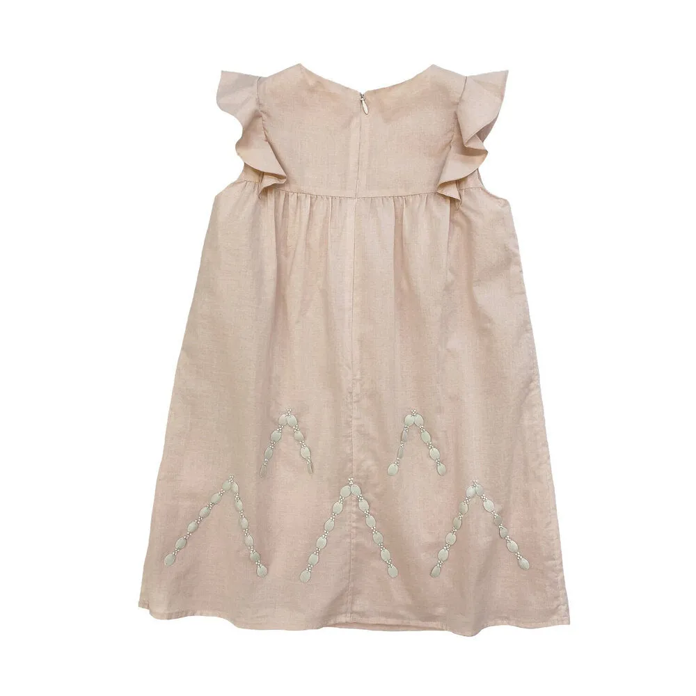 Girls Farah Embroidered Dress - Blush