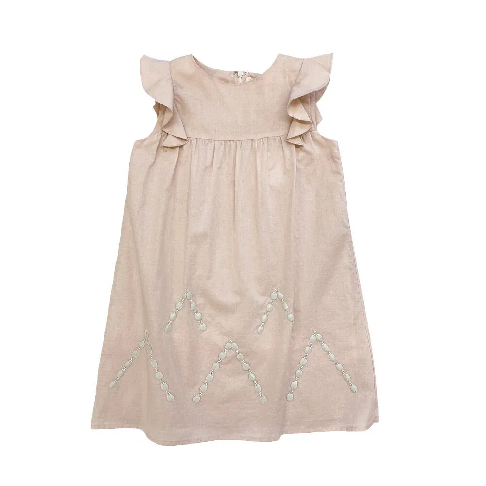 Girls Farah Embroidered Dress - Blush
