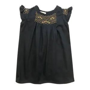 Girls Hana Smocked Dress - Meteorite