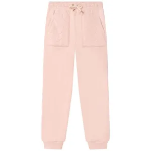 Girls Pink Cotton Joggers