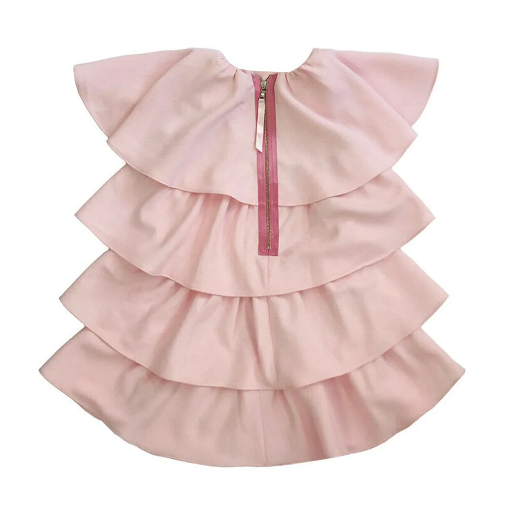 Girls Tiered Ruffle Dress - Blush