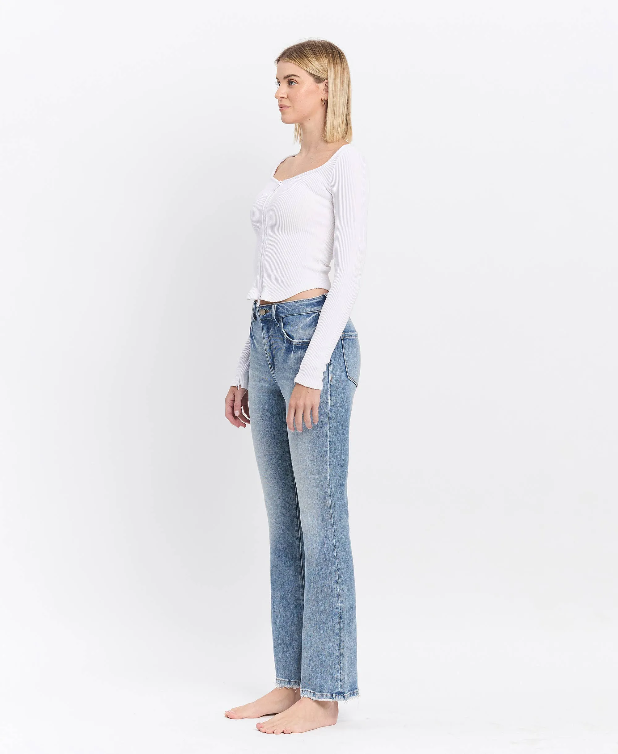 Glamour HIGH RISE FULL LENGTH BOOTCUT JEANS T6573