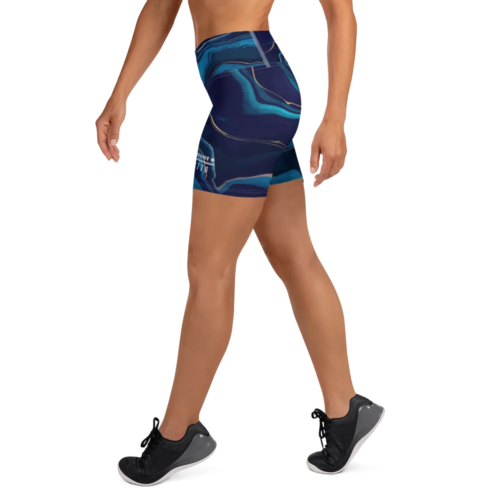 Gold/Navy Patriot Star Yoga Shorts