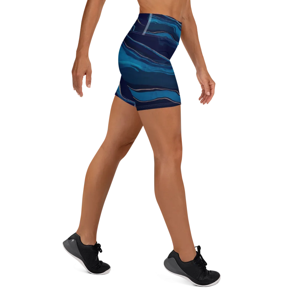 Gold/Navy Patriot Star Yoga Shorts