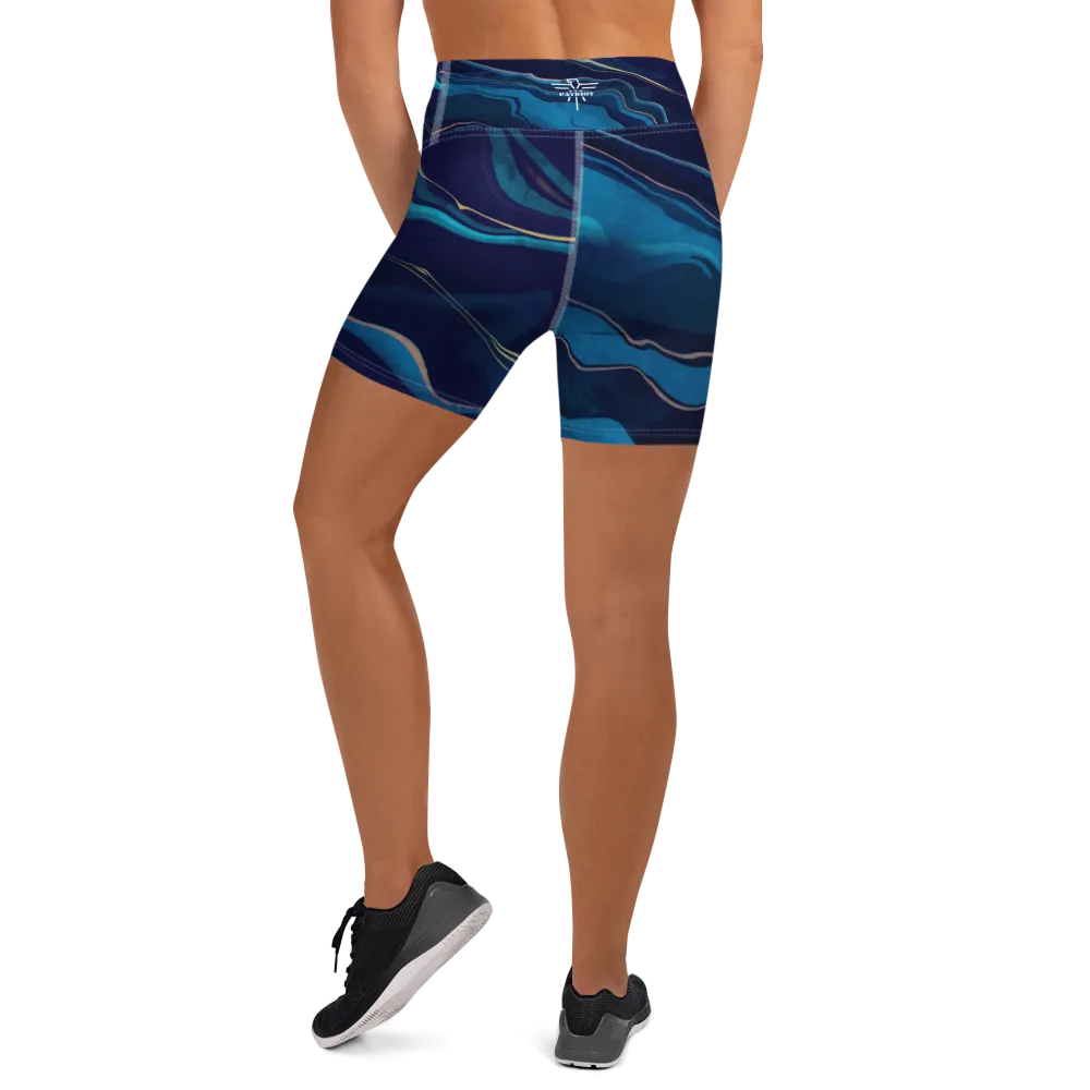 Gold/Navy Patriot Star Yoga Shorts