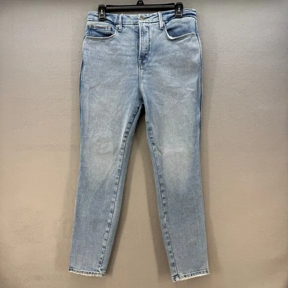 Good American Jeans Women's 8/29 Light Blue Skinny Stretch High Rise Preppy
