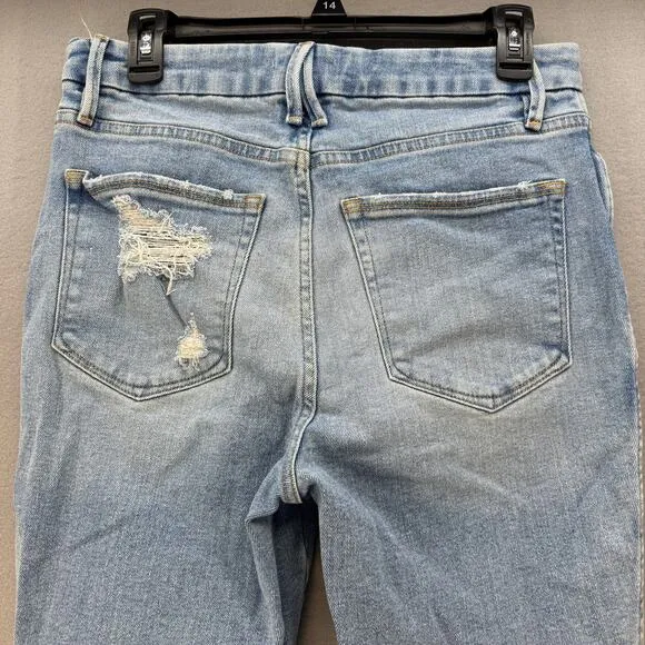 Good American Jeans Women's 8/29 Light Blue Skinny Stretch High Rise Preppy