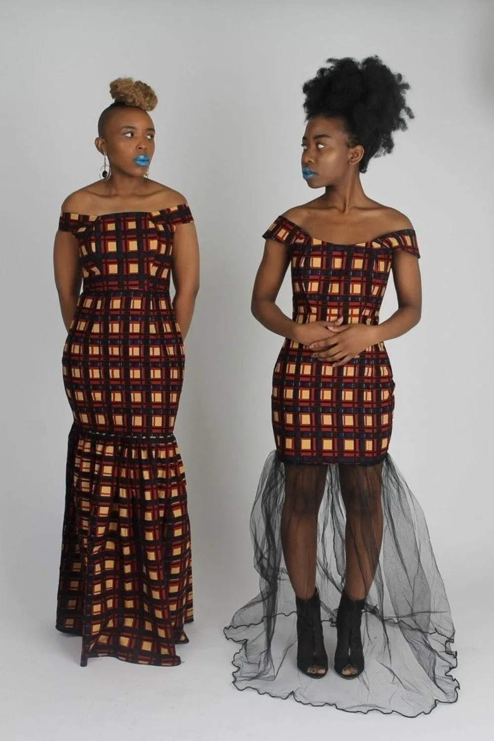 Gorgeous African Gown & Mesh Minidress-2