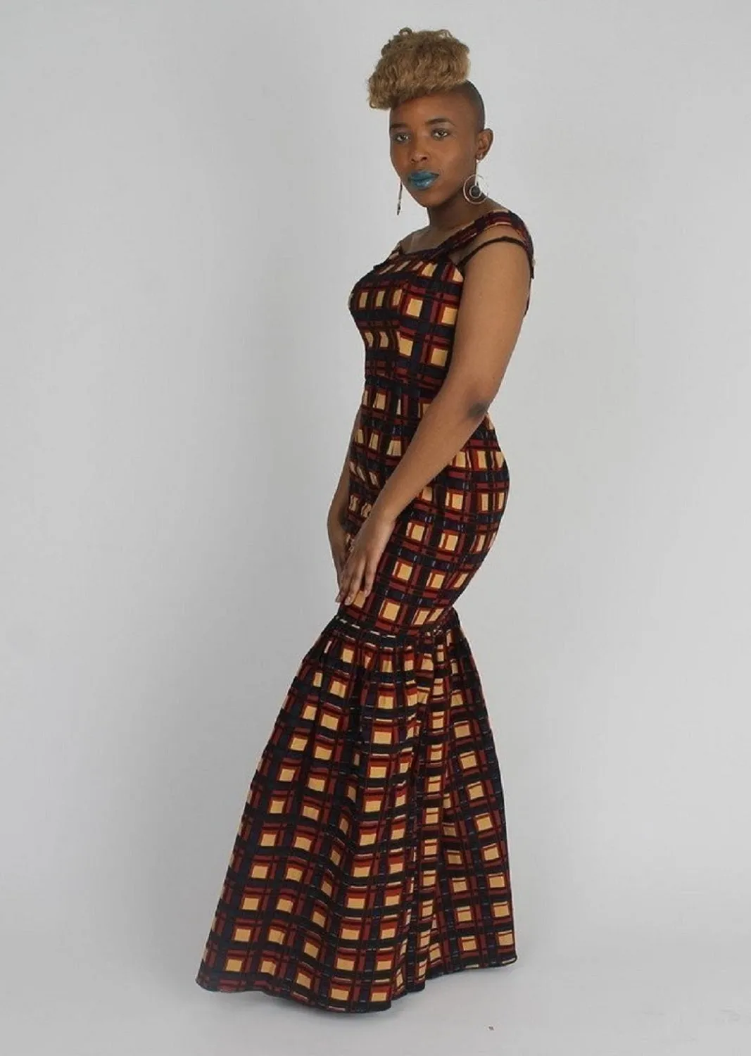 Gorgeous African Gown & Mesh Minidress-2