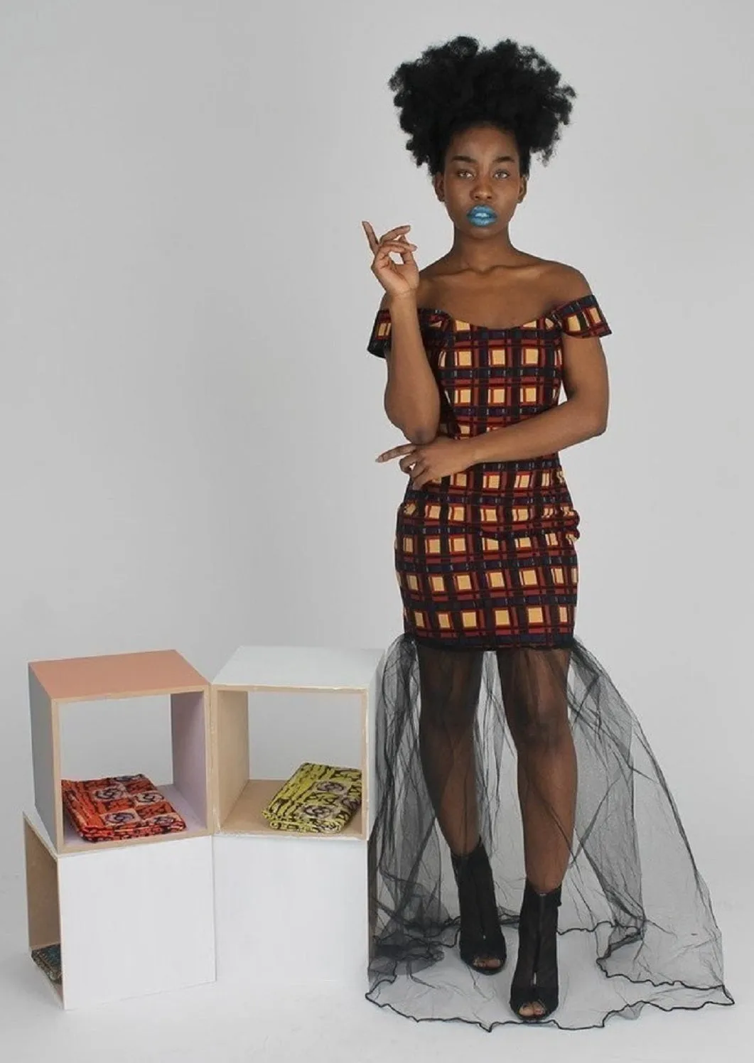 Gorgeous African Gown & Mesh Minidress-2