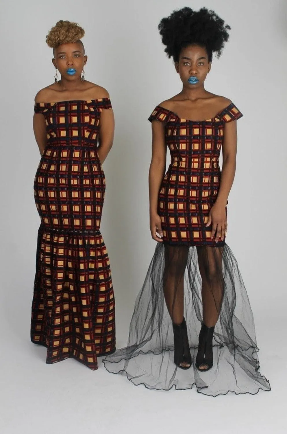 Gorgeous African Gown & Mesh Minidress-2