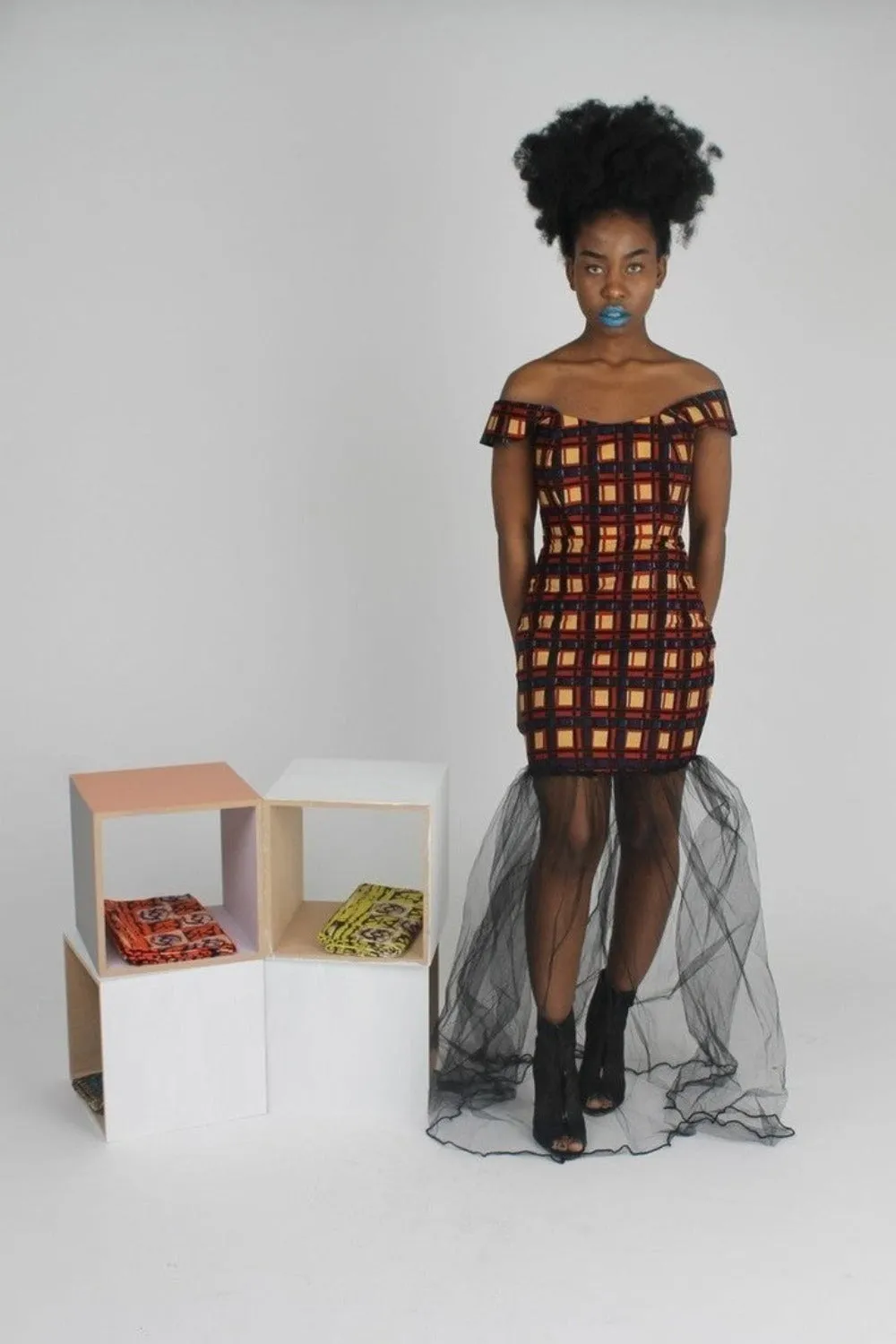 Gorgeous African Gown & Mesh Minidress-2