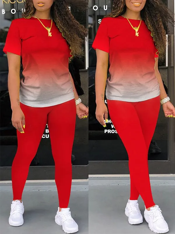Gorgeousladie Ombre Tee & Pants Set