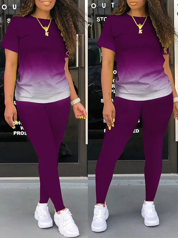 Gorgeousladie Ombre Tee & Pants Set