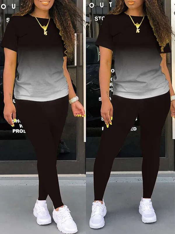 Gorgeousladie Ombre Tee & Pants Set