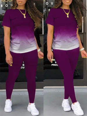 Gorgeousladie Ombre Tee & Pants Set