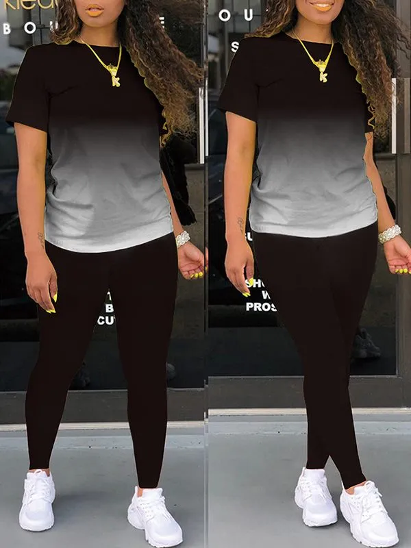 Gorgeousladie Ombre Tee & Pants Set