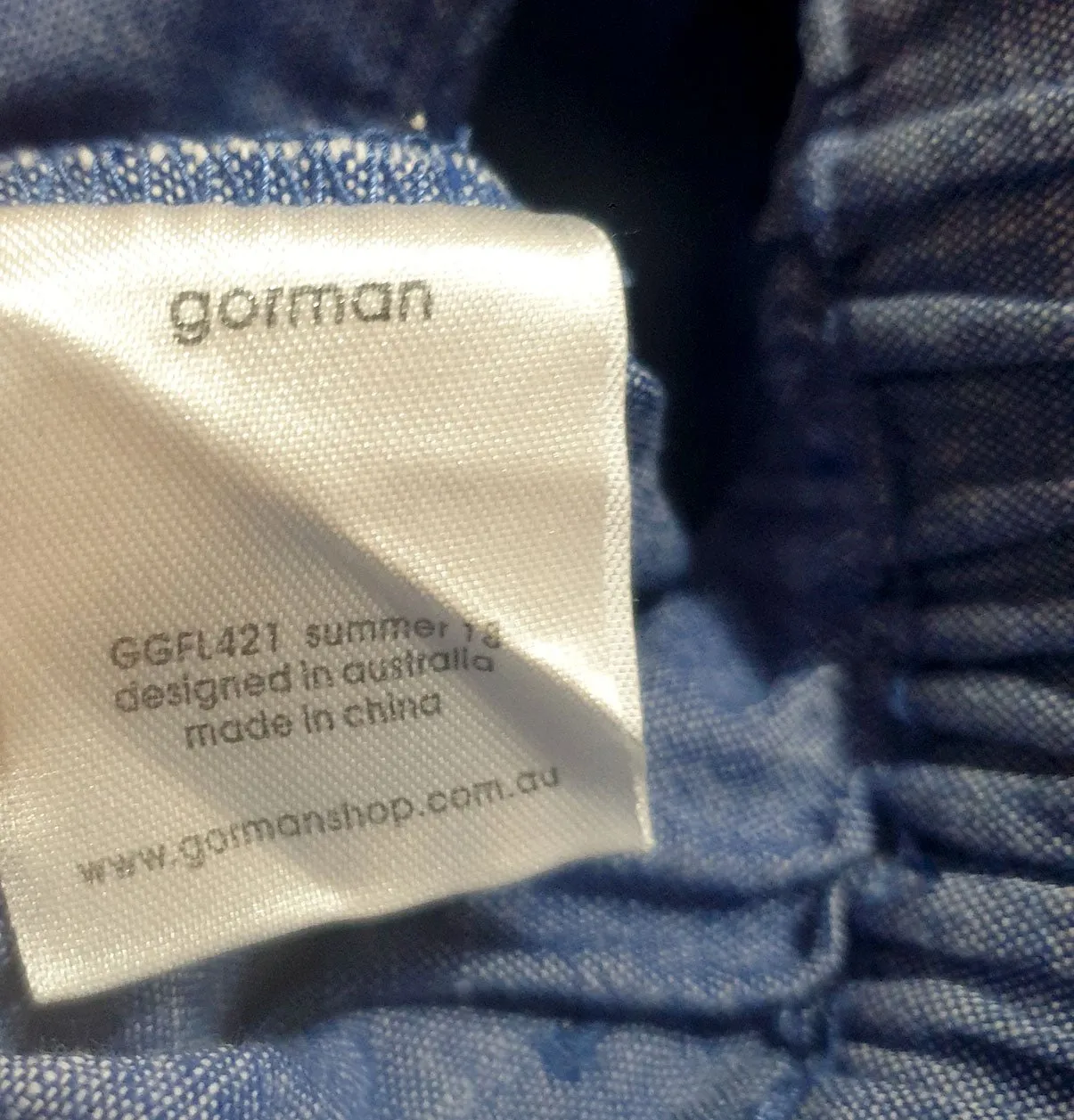 Gorman blue cotton shorts size 10