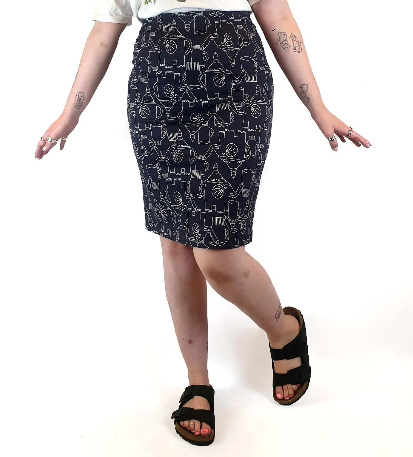 Gorman   Monika Forsberg elephant print pencil skirt size 12