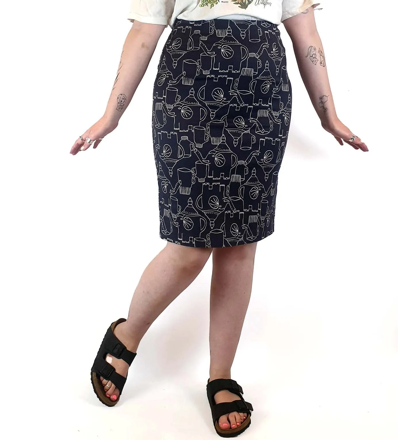 Gorman   Monika Forsberg elephant print pencil skirt size 12