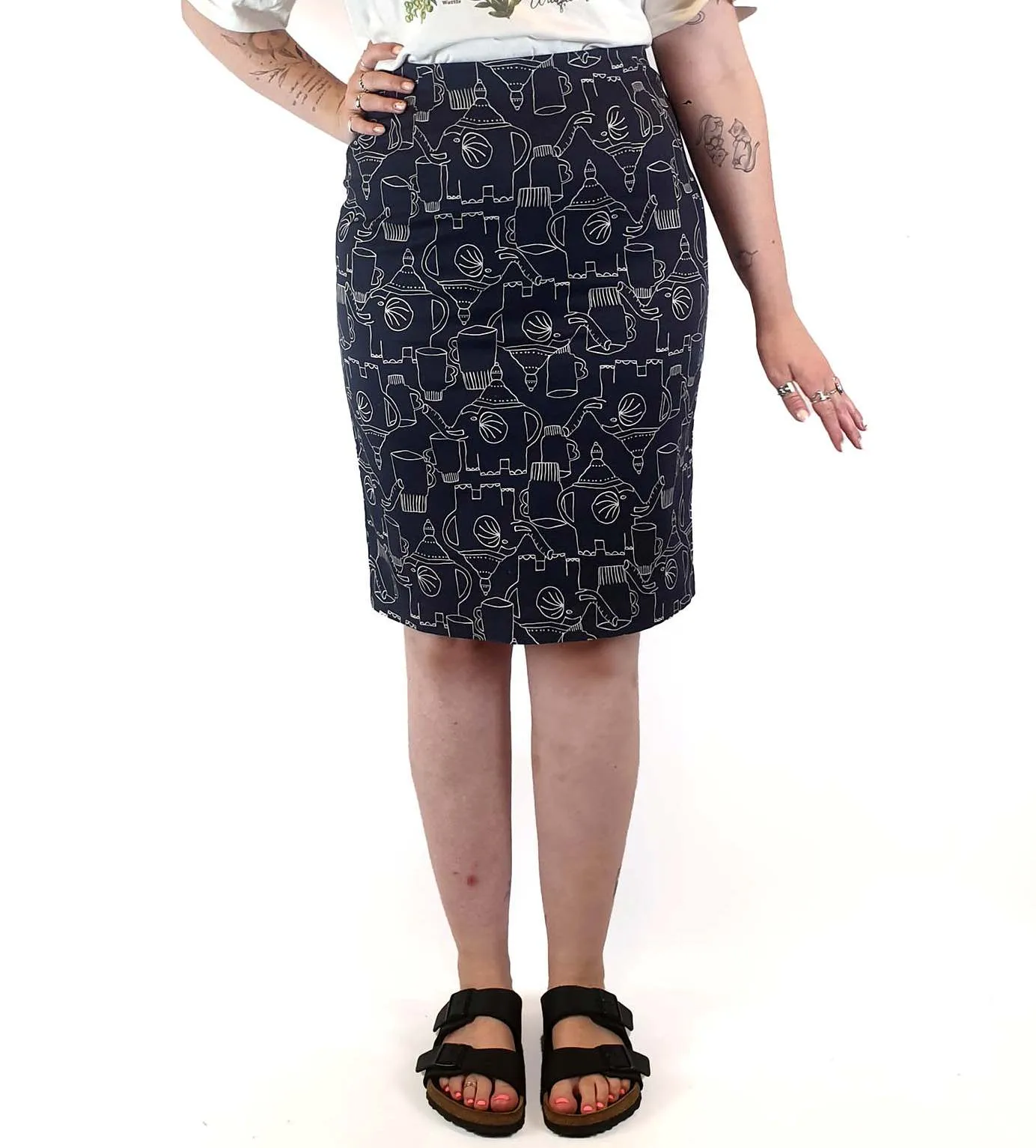 Gorman   Monika Forsberg elephant print pencil skirt size 12
