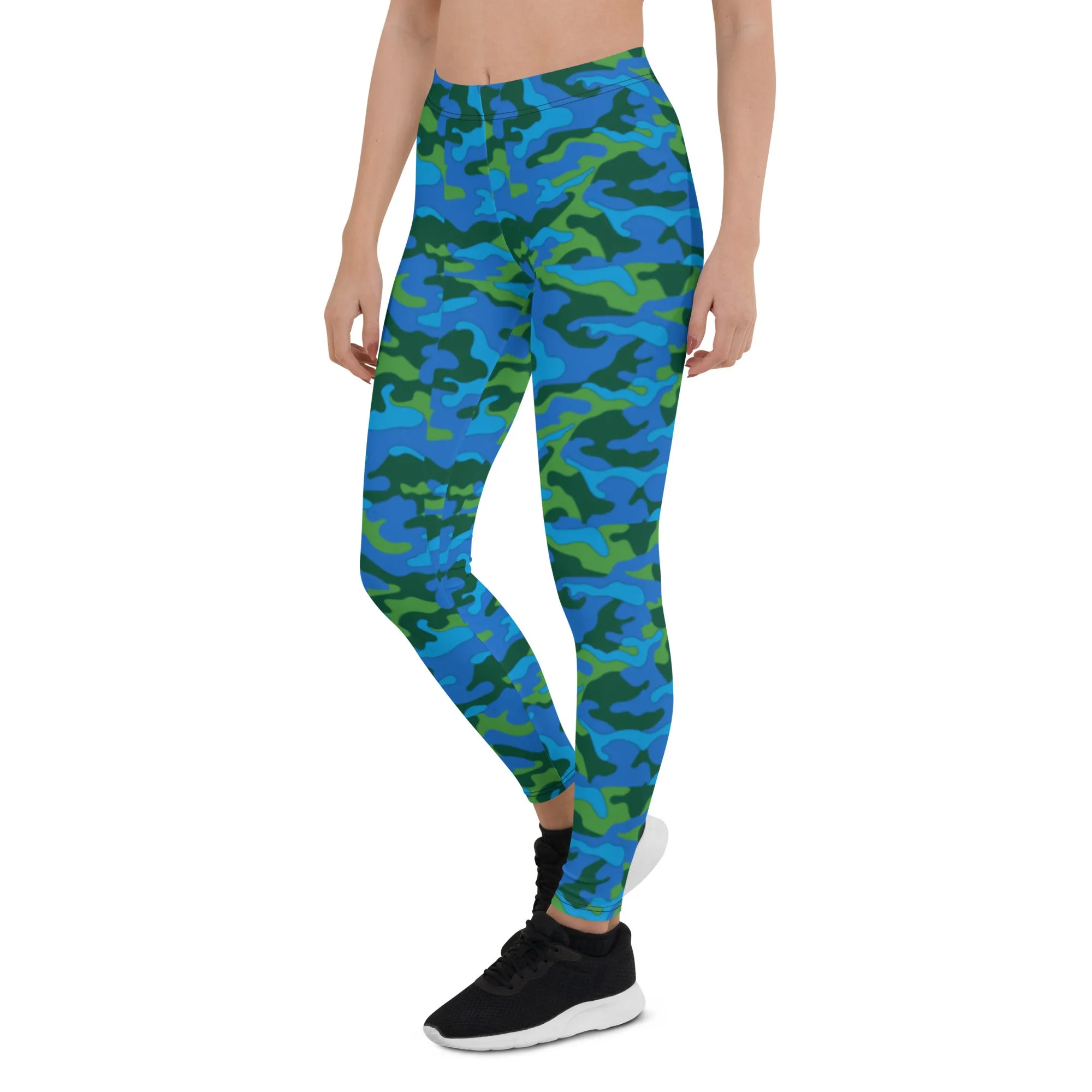 Green & Blue Camo Leggings