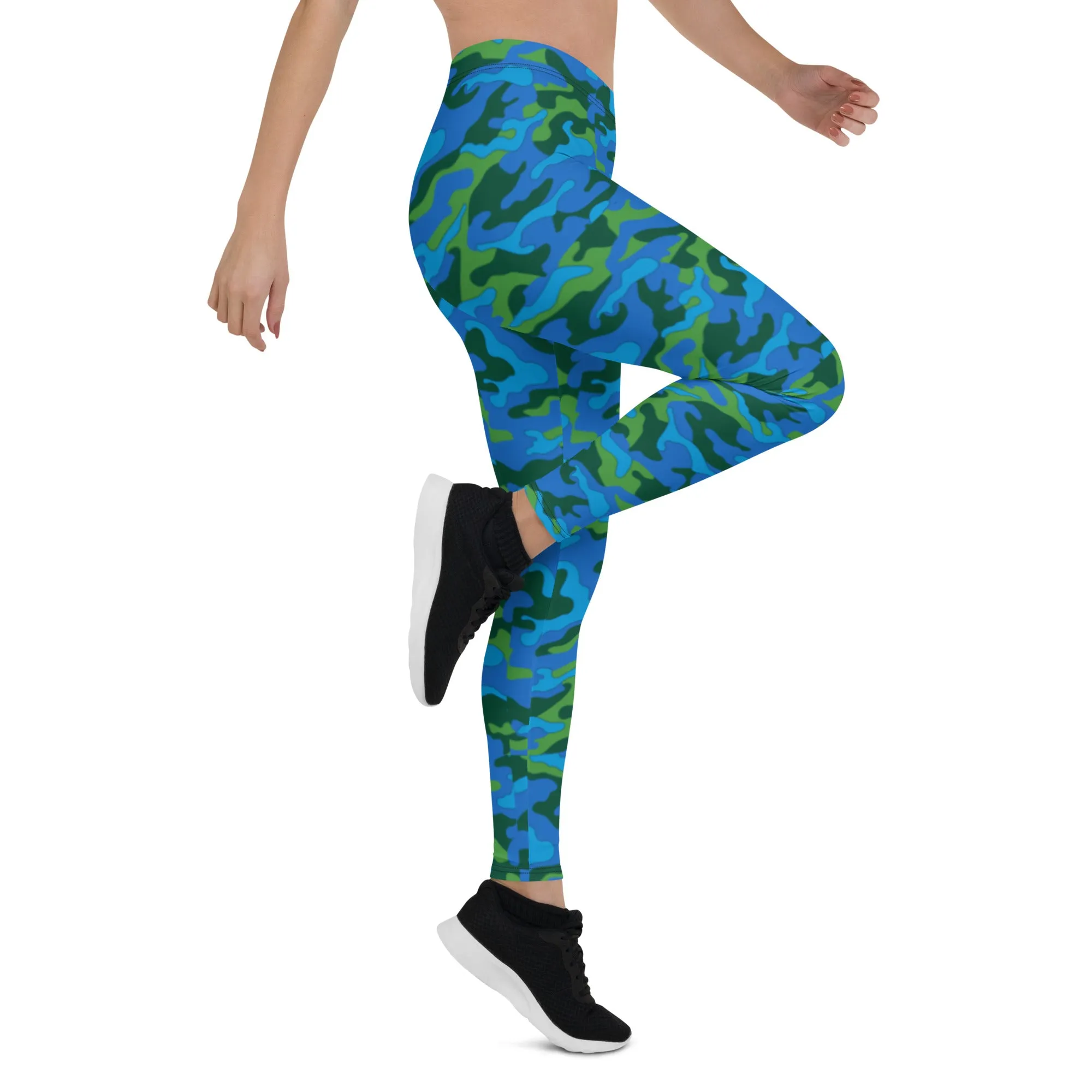 Green & Blue Camo Leggings