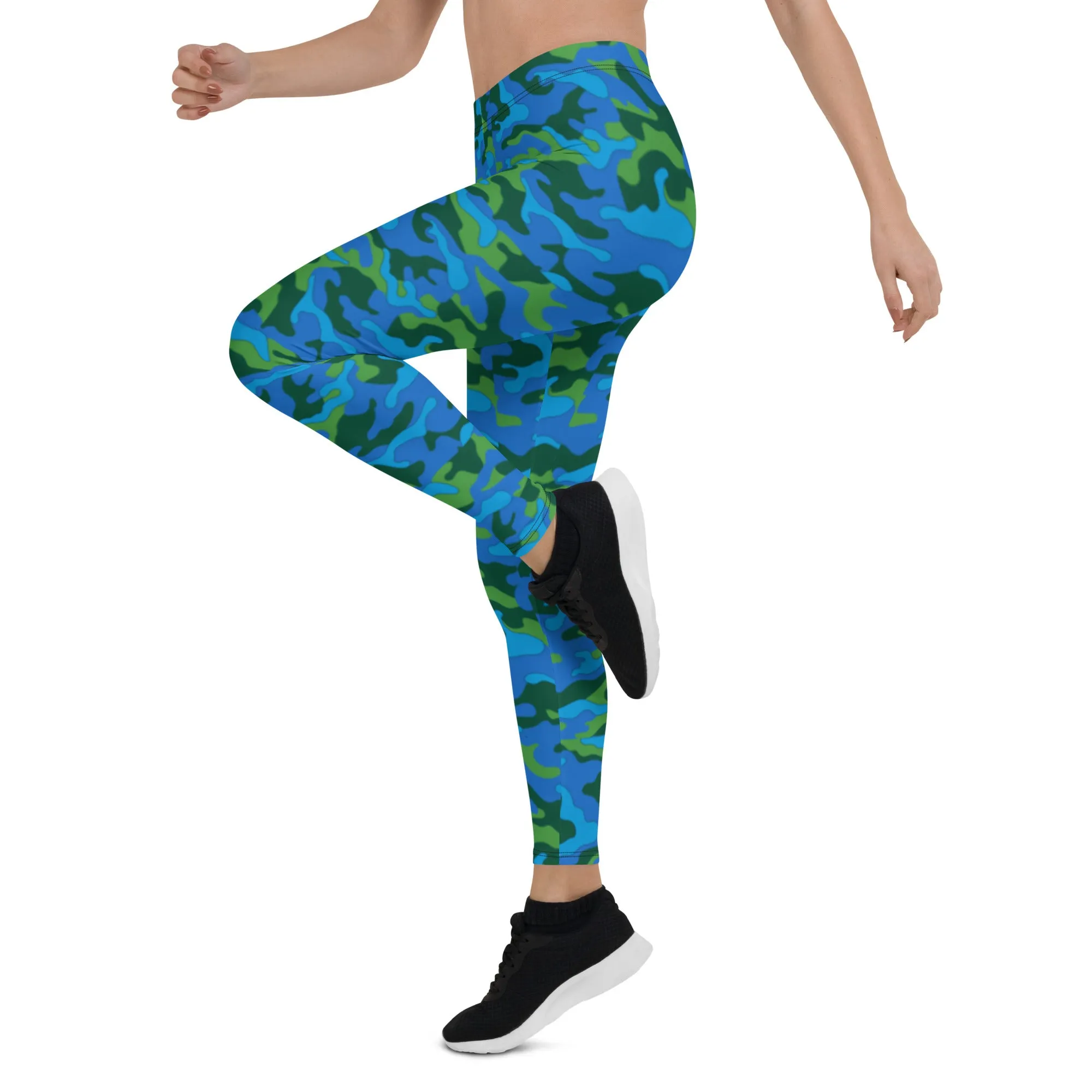 Green & Blue Camo Leggings