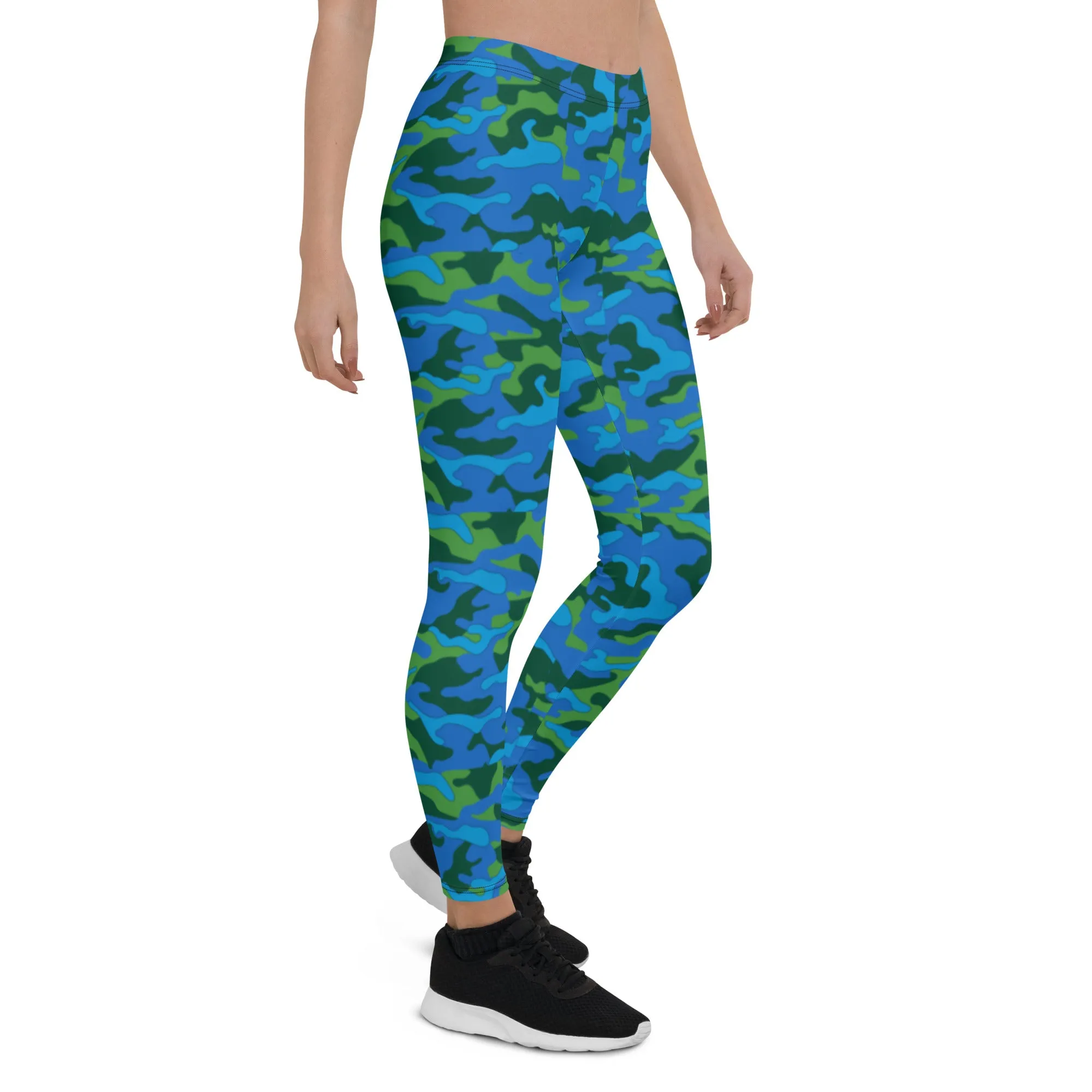 Green & Blue Camo Leggings