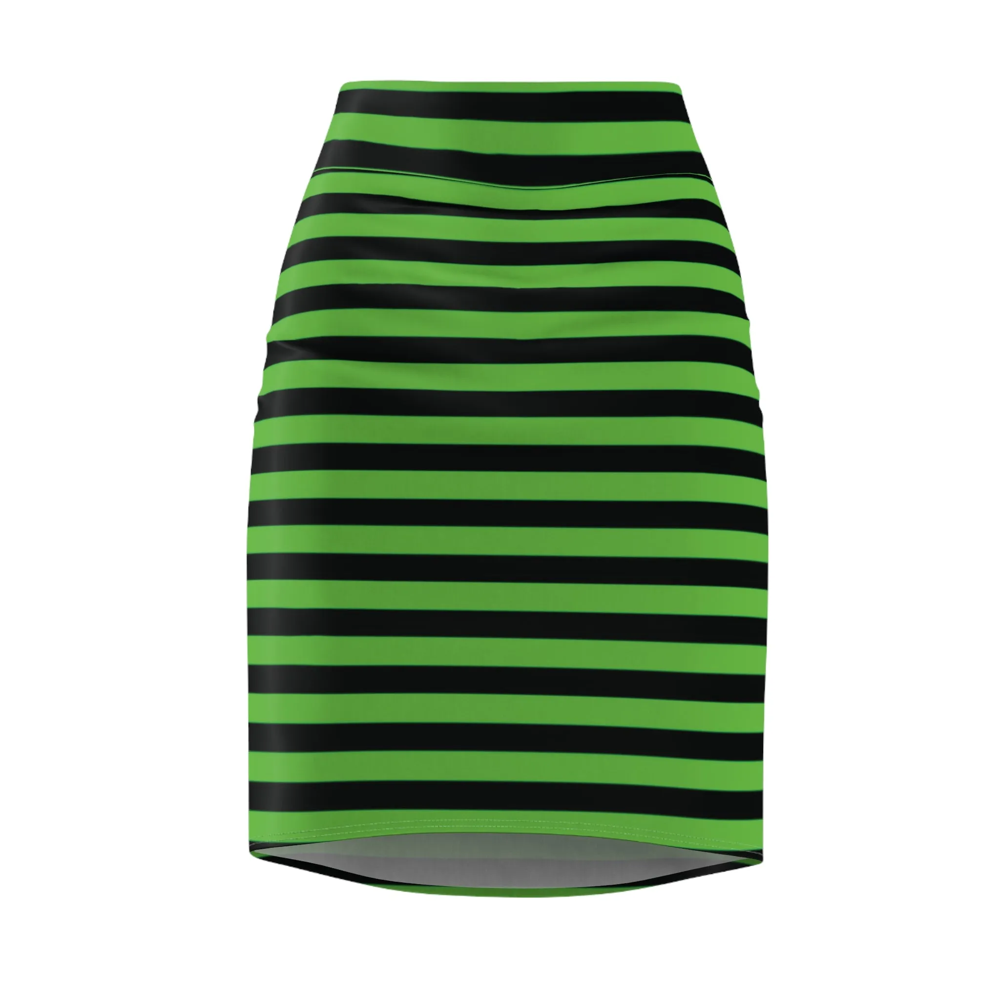 Green Black Horizontal Striped Womens Halloween Pencil Skirt - Saiko Studio