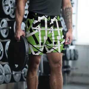 Green Geometric Men's Athletic Shorts
