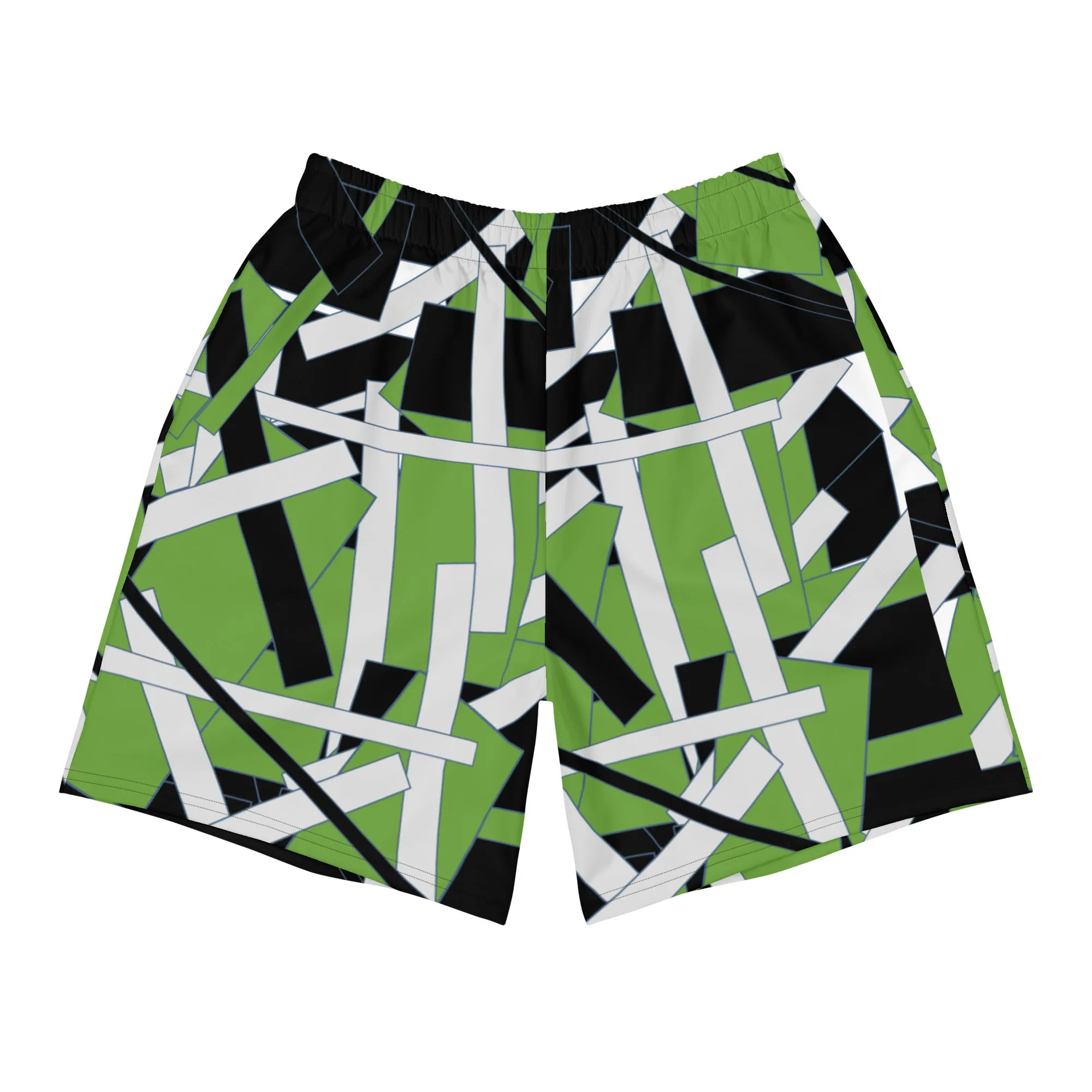 Green Geometric Men's Athletic Shorts