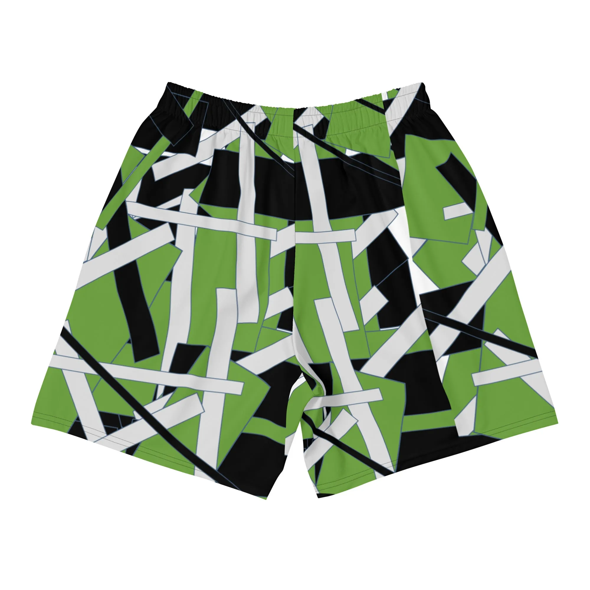 Green Geometric Men's Athletic Shorts
