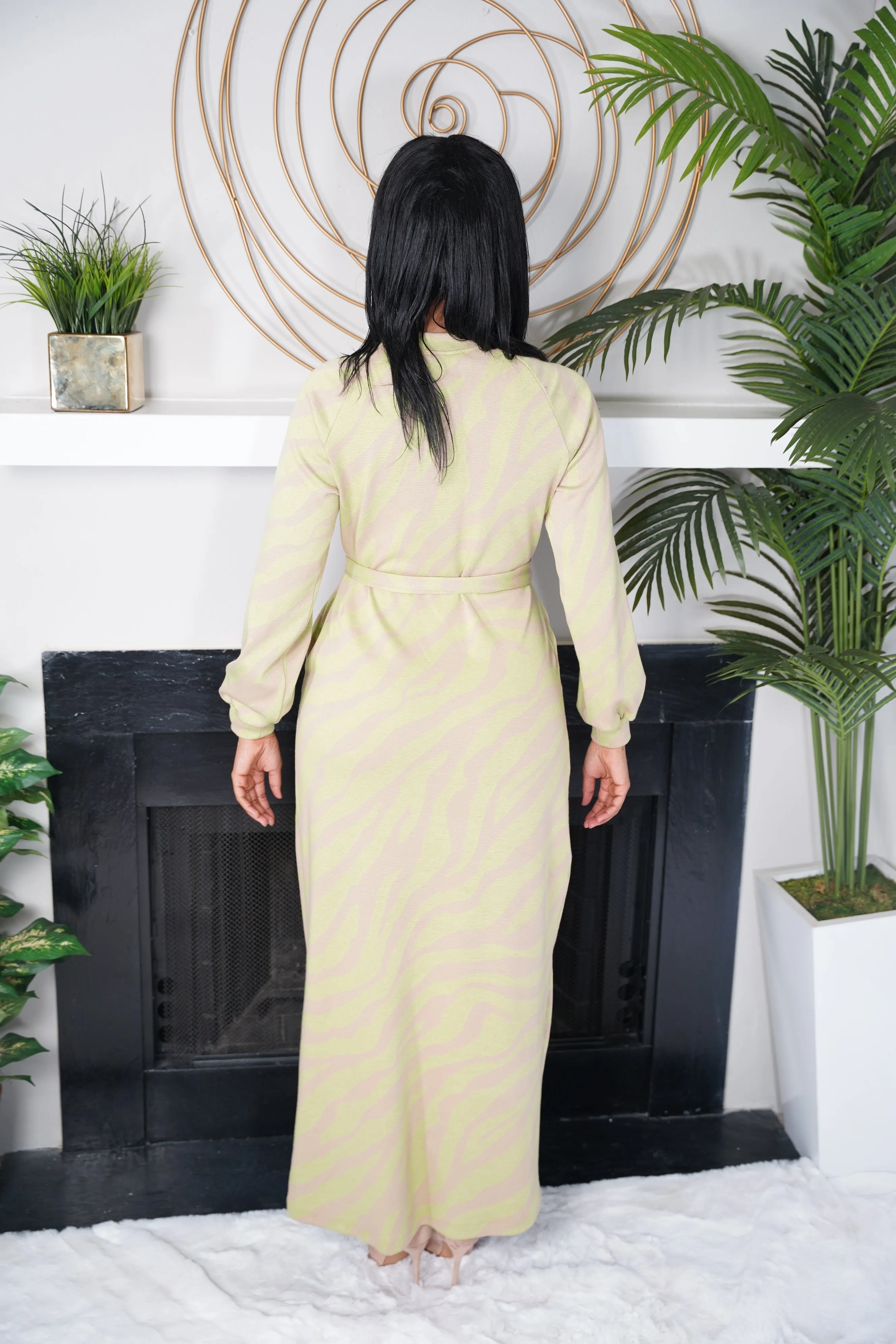 Green maxi winter Dress