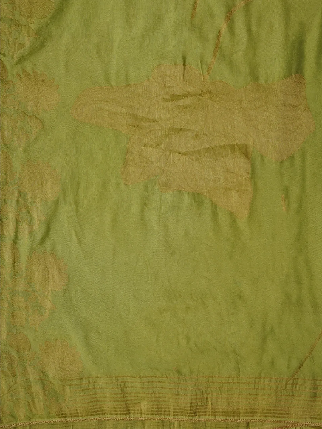 Green Sequin Embellished Organza Printed Dress Material with Dupatta