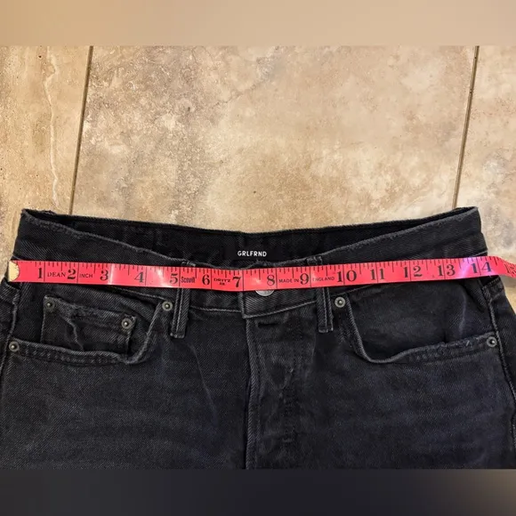 GRLFRND Karolina Black Distressed Button Fly Denim Jean Shorts Women’s Size 28