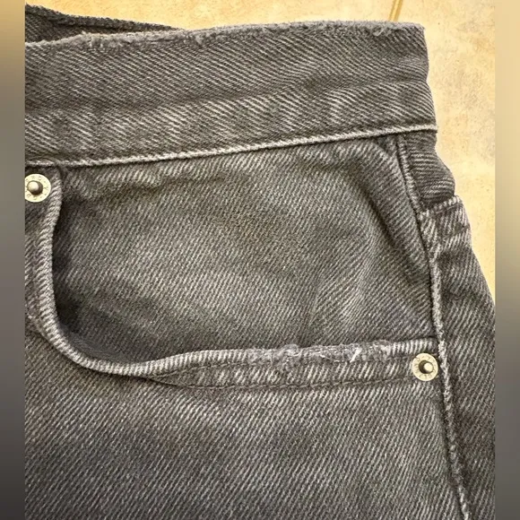 GRLFRND Karolina Black Distressed Button Fly Denim Jean Shorts Women’s Size 28