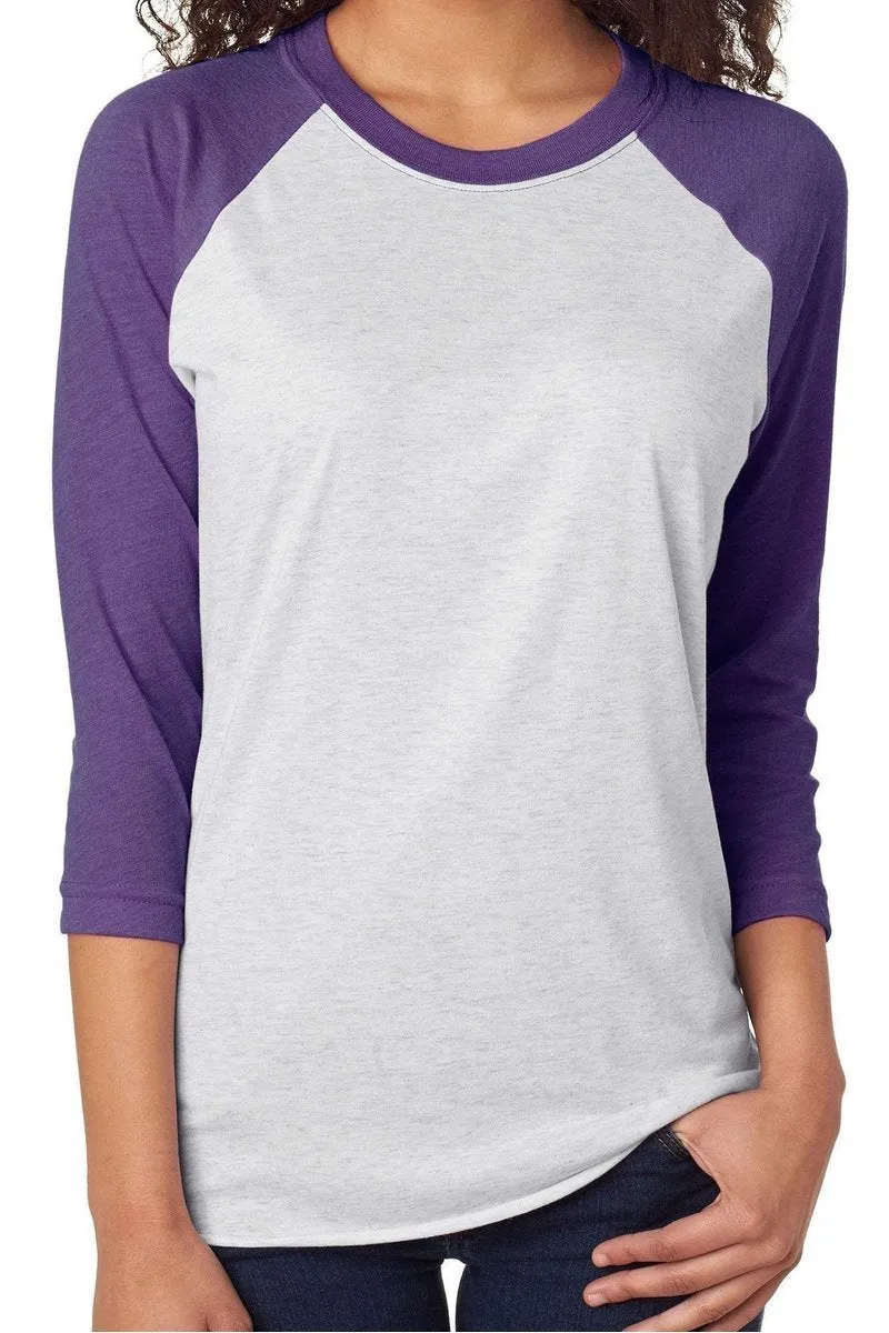 Groovy Game Day Purple and Gold Tri-Blend Unisex 3/4 Raglan