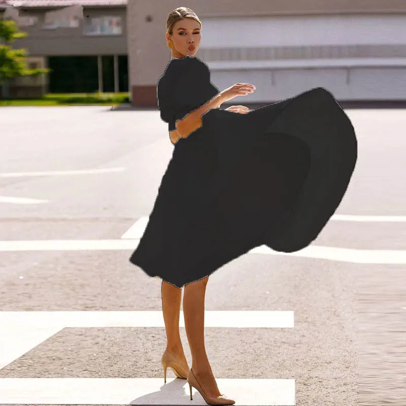 Half Sleeves Sexy Midi Length Dresses