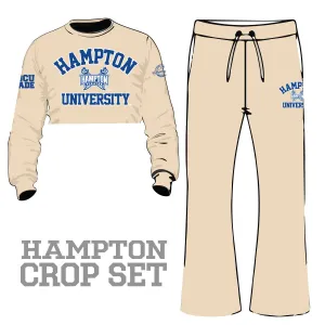 HAMPTON U | CREAM Chenille  CROP SET w/ FLARE Pants