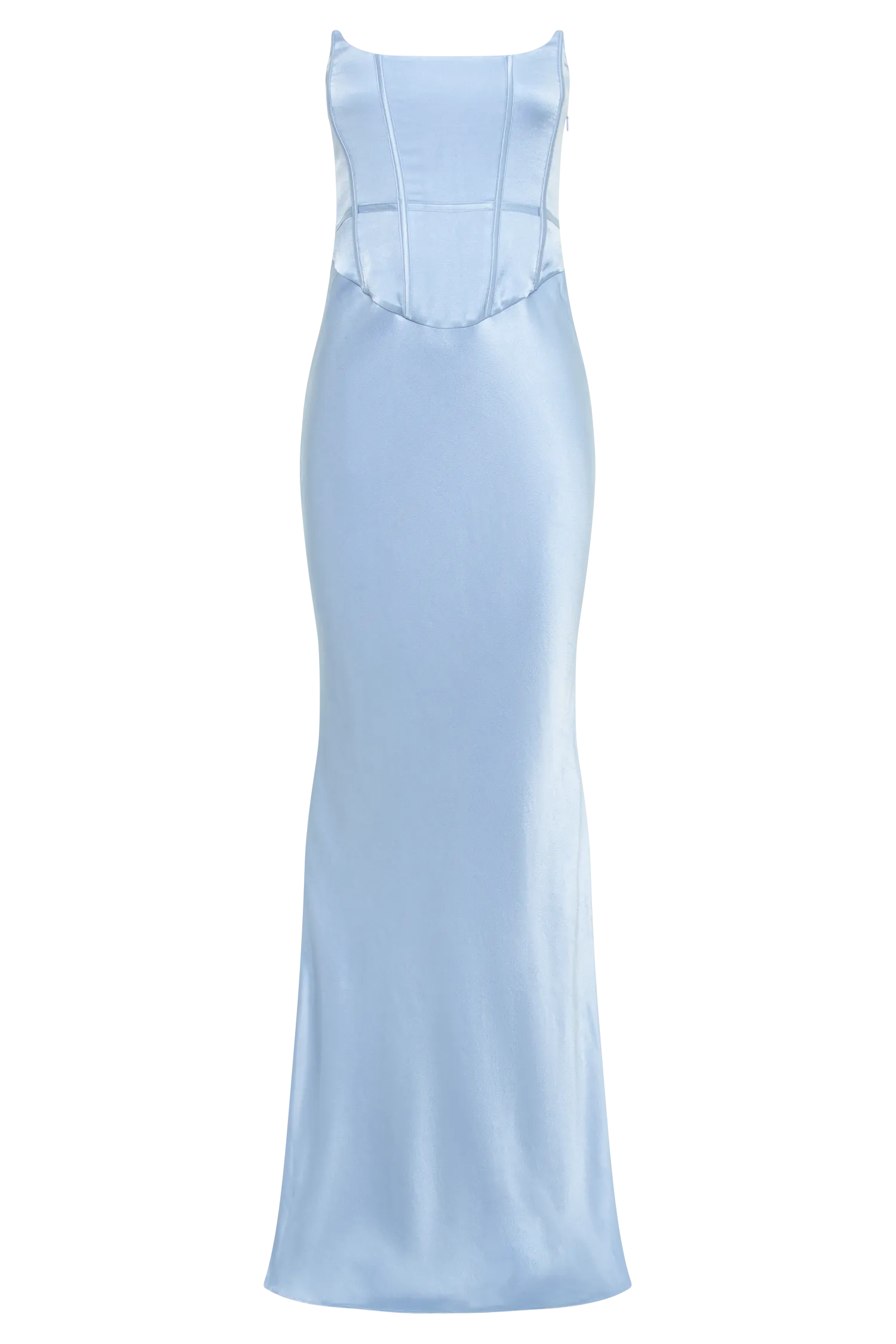 Harlow Satin Strapless Maxi Dress - Cornflower Blue
