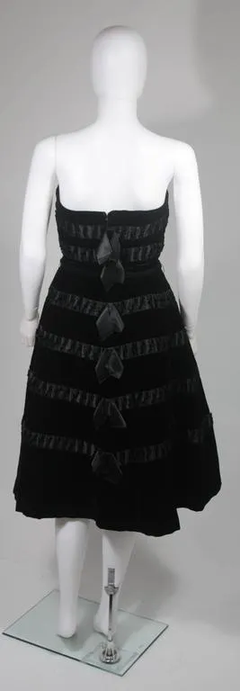 HARVEY BERIN 1960s Velvet and Satin Cocktail Dress Size Small