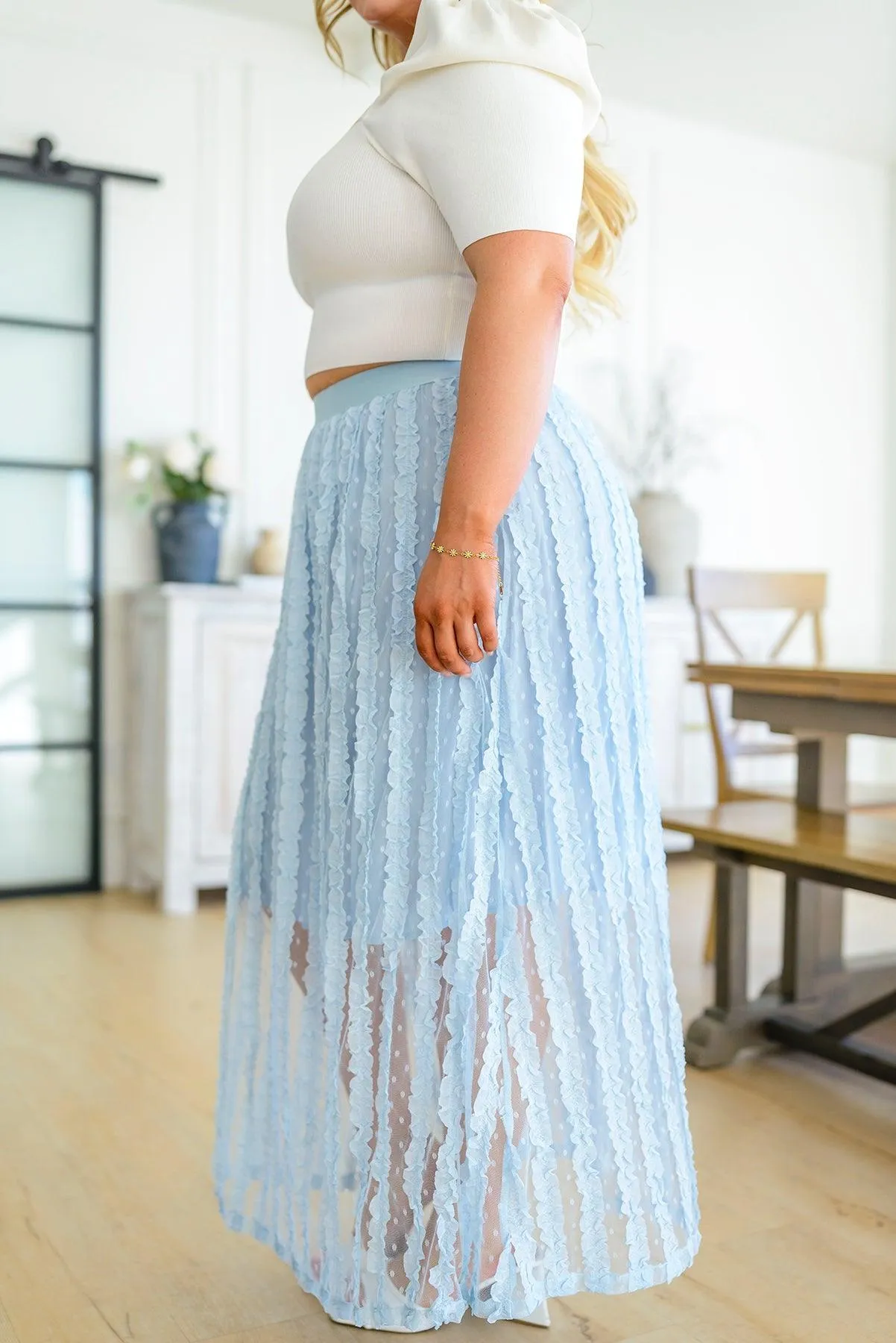 Hazel Blues® | Cascading Ruffles A-Line Skirt
