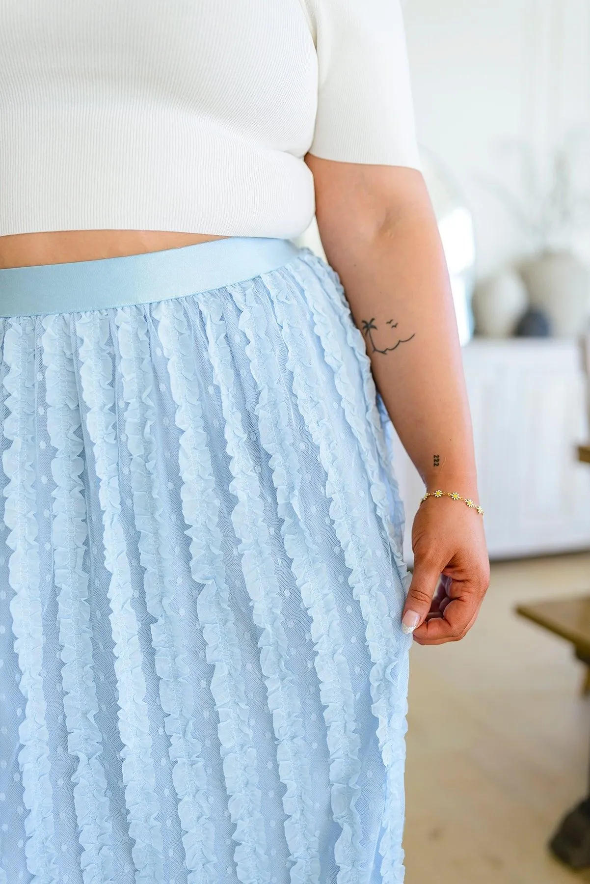 Hazel Blues® | Cascading Ruffles A-Line Skirt